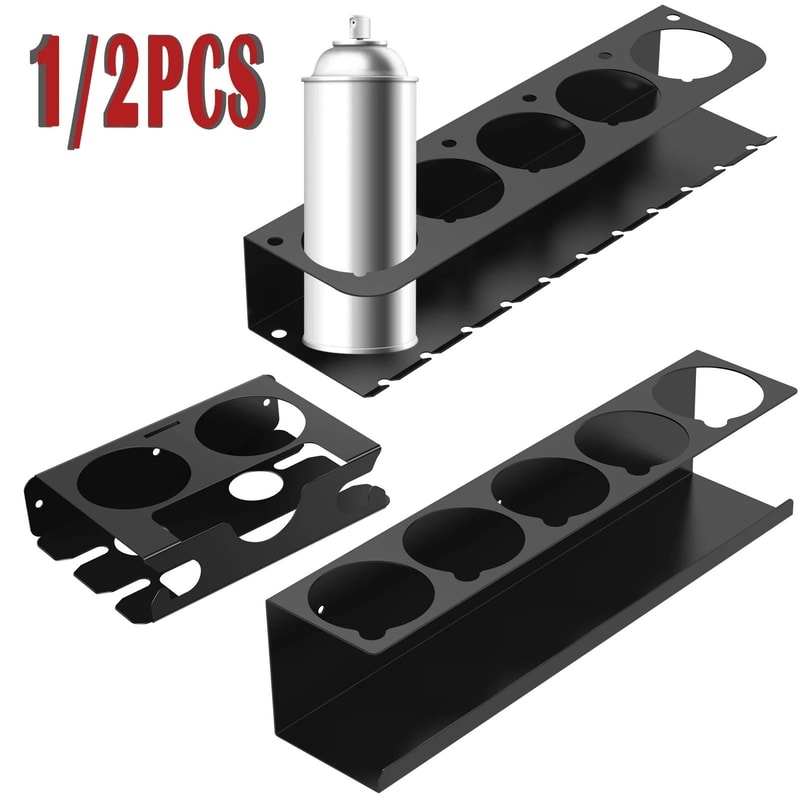 Carbon Steel Aerosol Spray Can Holder Wall Mounted Organizer Rack 0