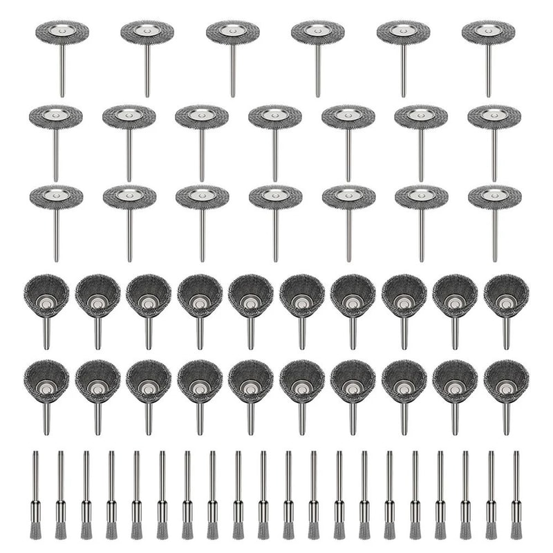 60 Piece Rotary Tool Wire Brush Set Rust Removal And Polishing Kit 6