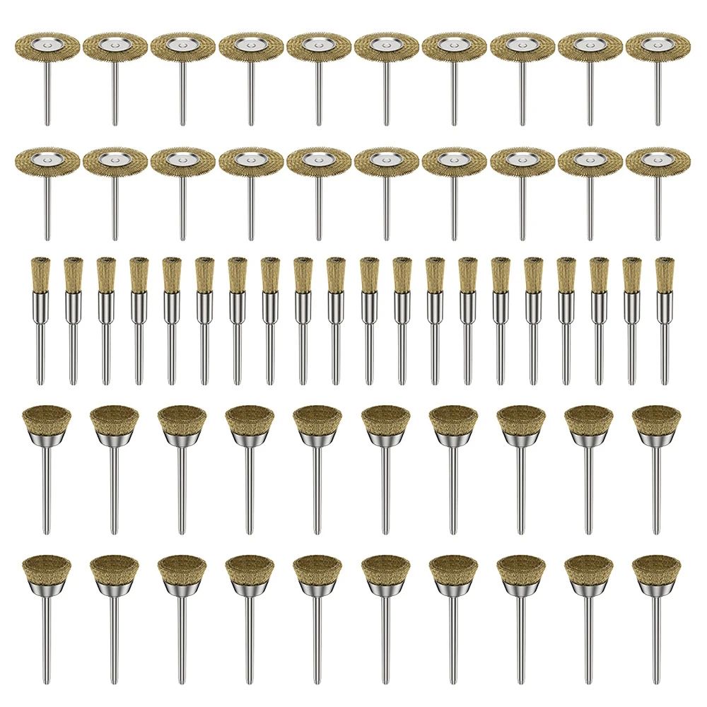 60 Piece Rotary Tool Wire Brush Set Rust Removal And Polishing Kit 7
