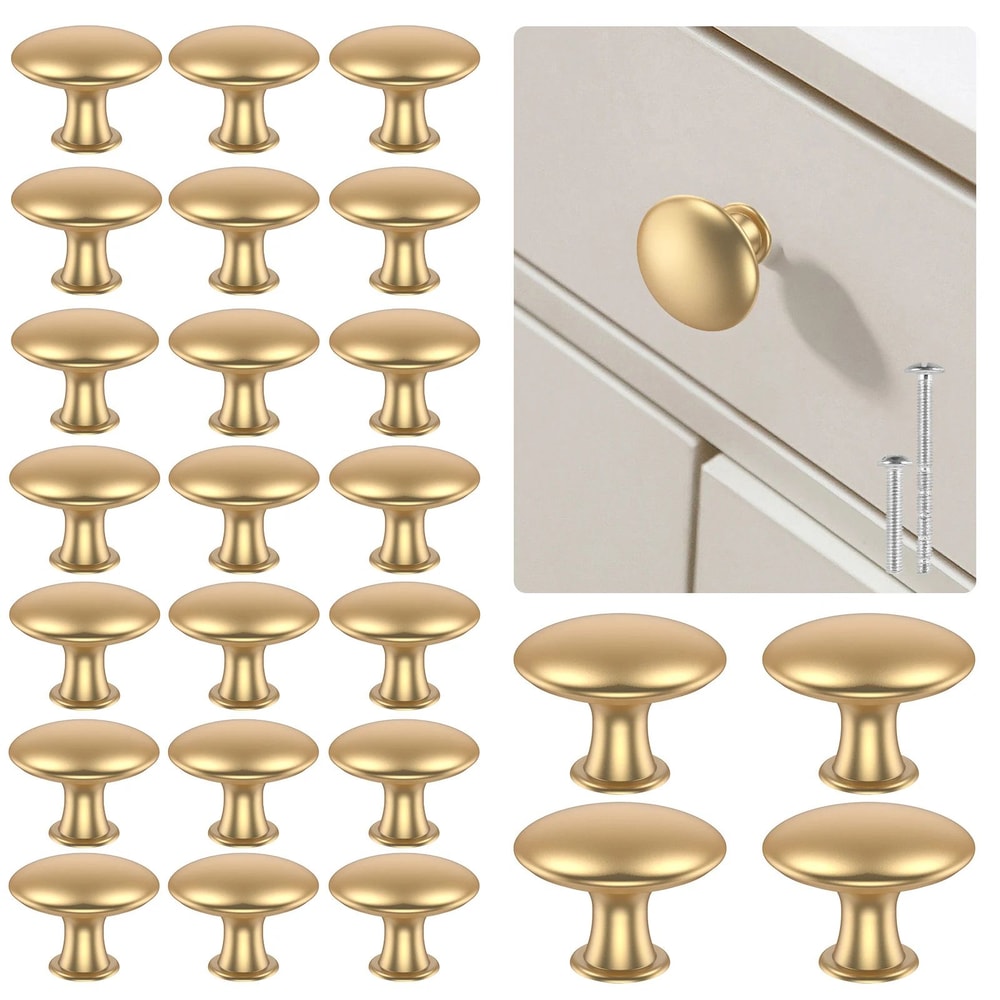 25 Piece Gold Drawer Knob Set Zinc Alloy Cabinet Handle Pulls 0