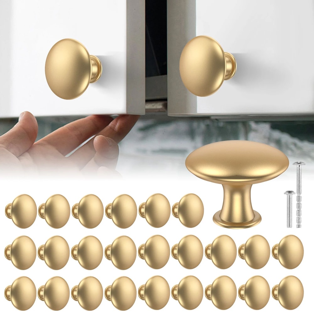 25 Piece Gold Drawer Knob Set Zinc Alloy Cabinet Handle Pulls 1