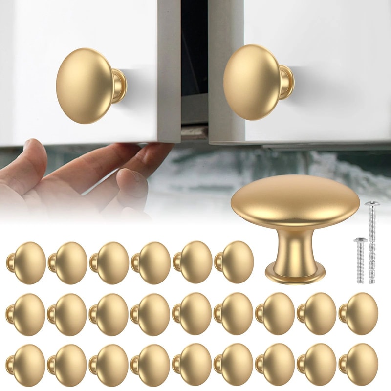 25 Piece Gold Drawer Knob Set Zinc Alloy Cabinet Handle Pulls 1