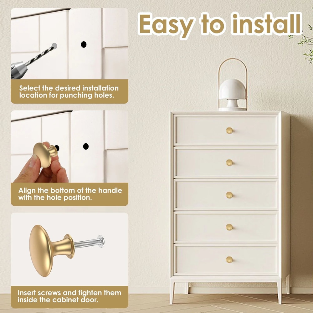 25 Piece Gold Drawer Knob Set Zinc Alloy Cabinet Handle Pulls 3