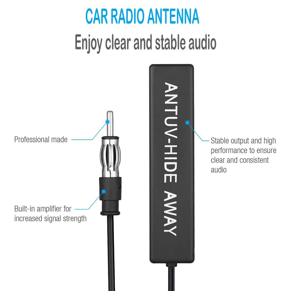 Universal Hidden Car Radio Antenna Amplified AM FM Signal Booster Kit 2