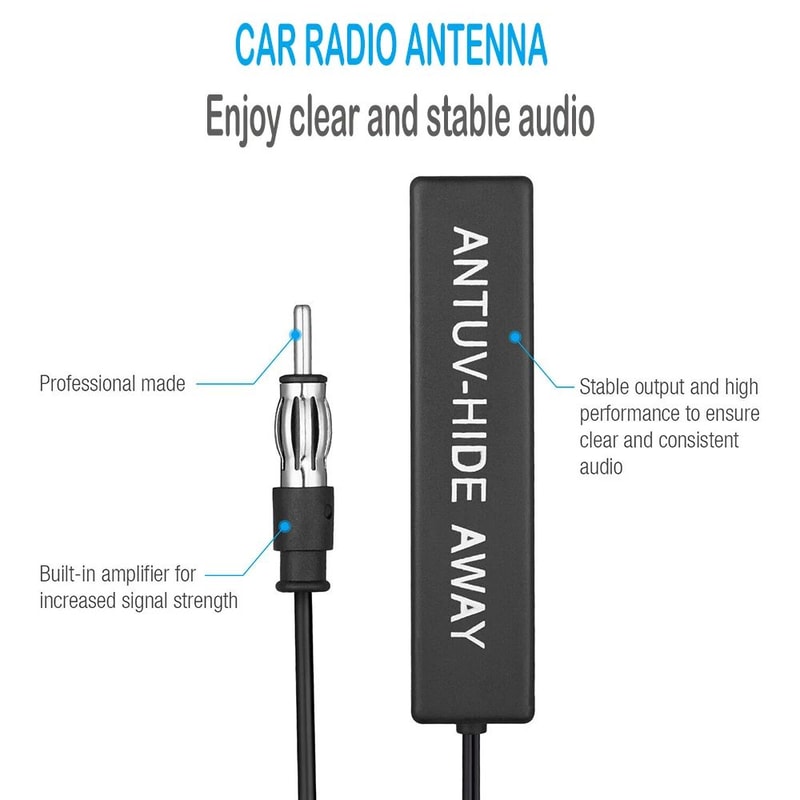 Universal Hidden Car Radio Antenna Amplified AM FM Signal Booster Kit 2