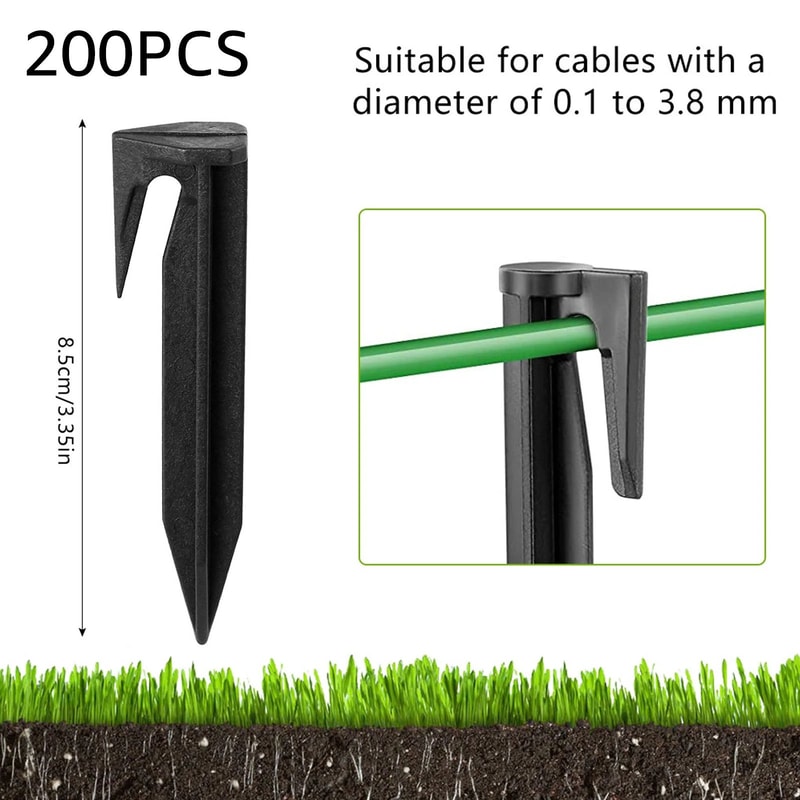 Garden Lawn Pegs Boundary Wire Stakes For Cable Fixing And Landscaping 5