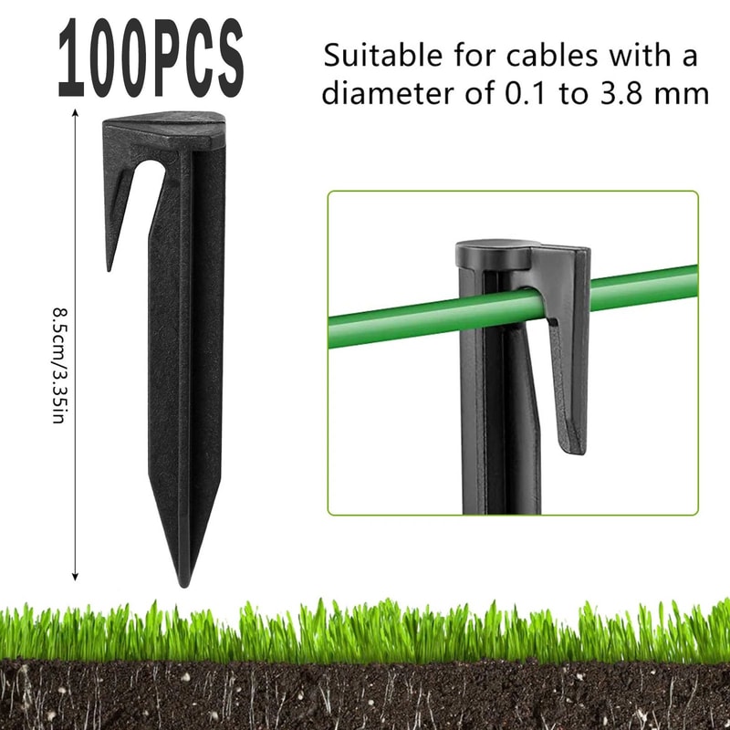 Garden Lawn Pegs Boundary Wire Stakes For Cable Fixing And Landscaping 6