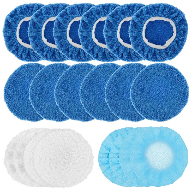 Car Polisher Buffer Pad Set Microfiber Polishing Bonnets For Waxing And Detailing 6
