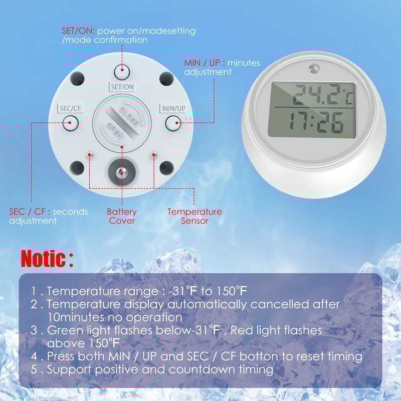 Floating Pool Thermometer Digital Water Temperature Monitor With LED Display 3