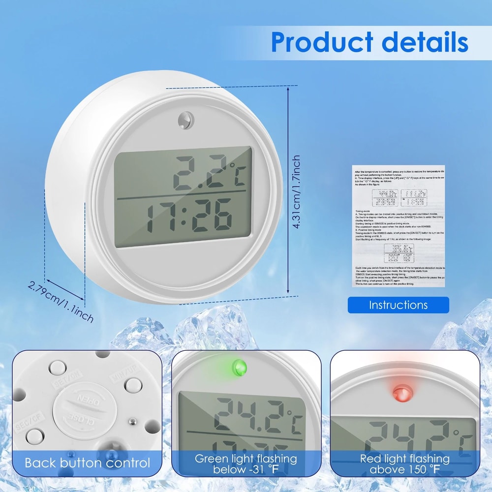 Floating Pool Thermometer Digital Water Temperature Monitor With LED Display 5
