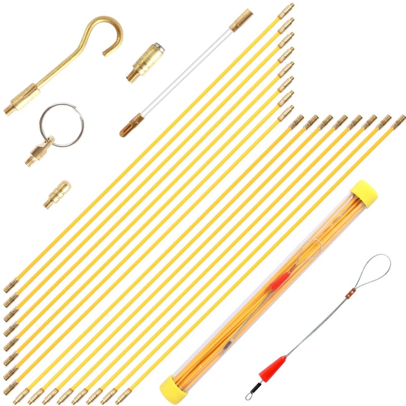 Fiberglass Wire Puller Kit Cable Fishing Rod Set For Electrical Installation 6