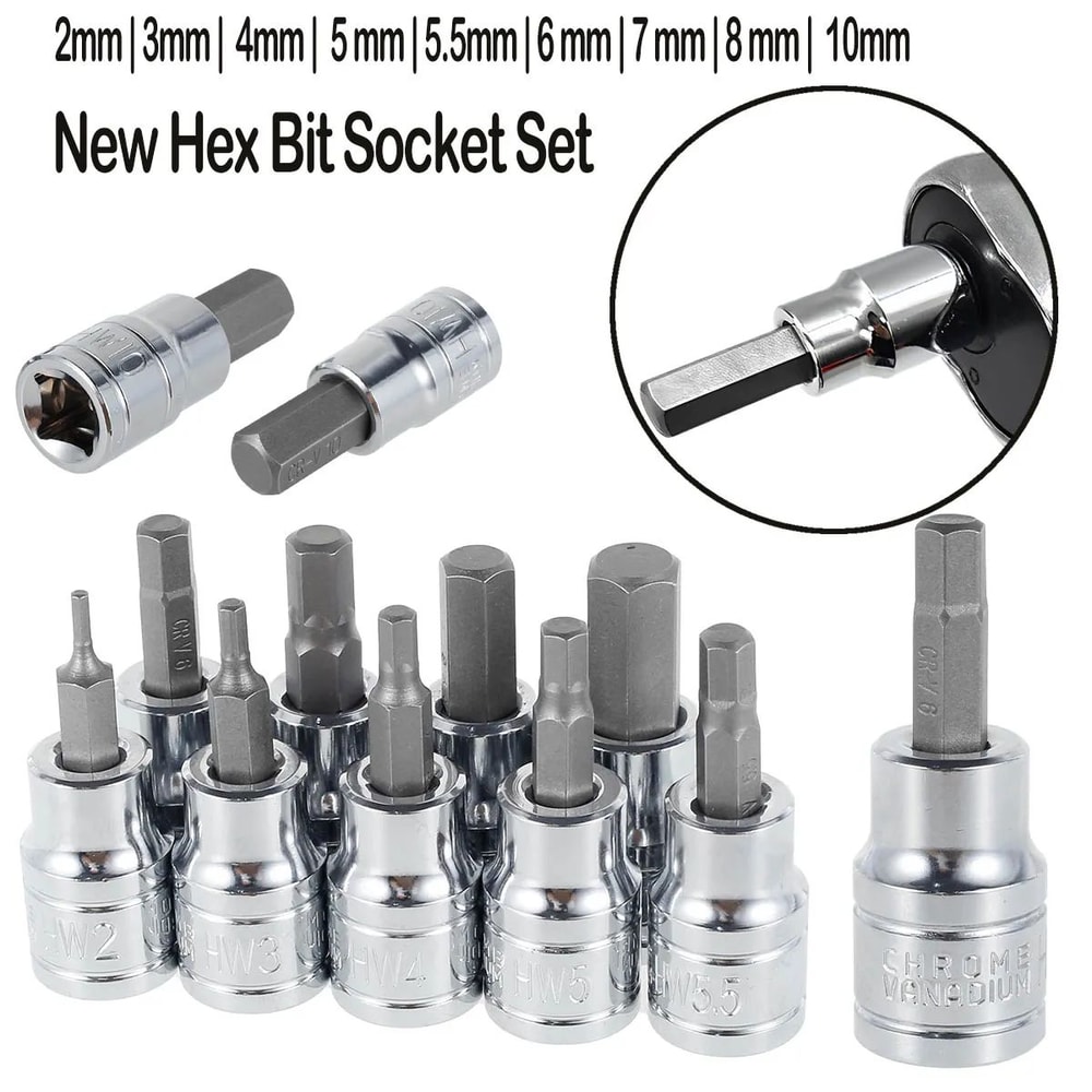 Hex Bit Socket Set 3 8 Drive Allen Key Tool Kit For Precision Repairs 0