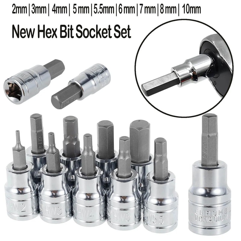 Hex Bit Socket Set 3 8 Drive Allen Key Tool Kit For Precision Repairs 0