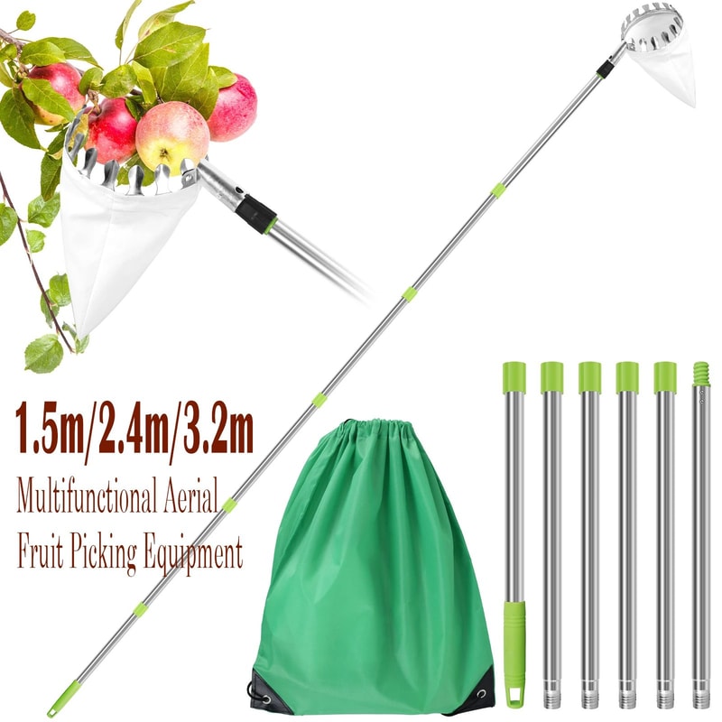 Extendable Fruit Picker Tool With Basket For Easy Tree Harvesting 5