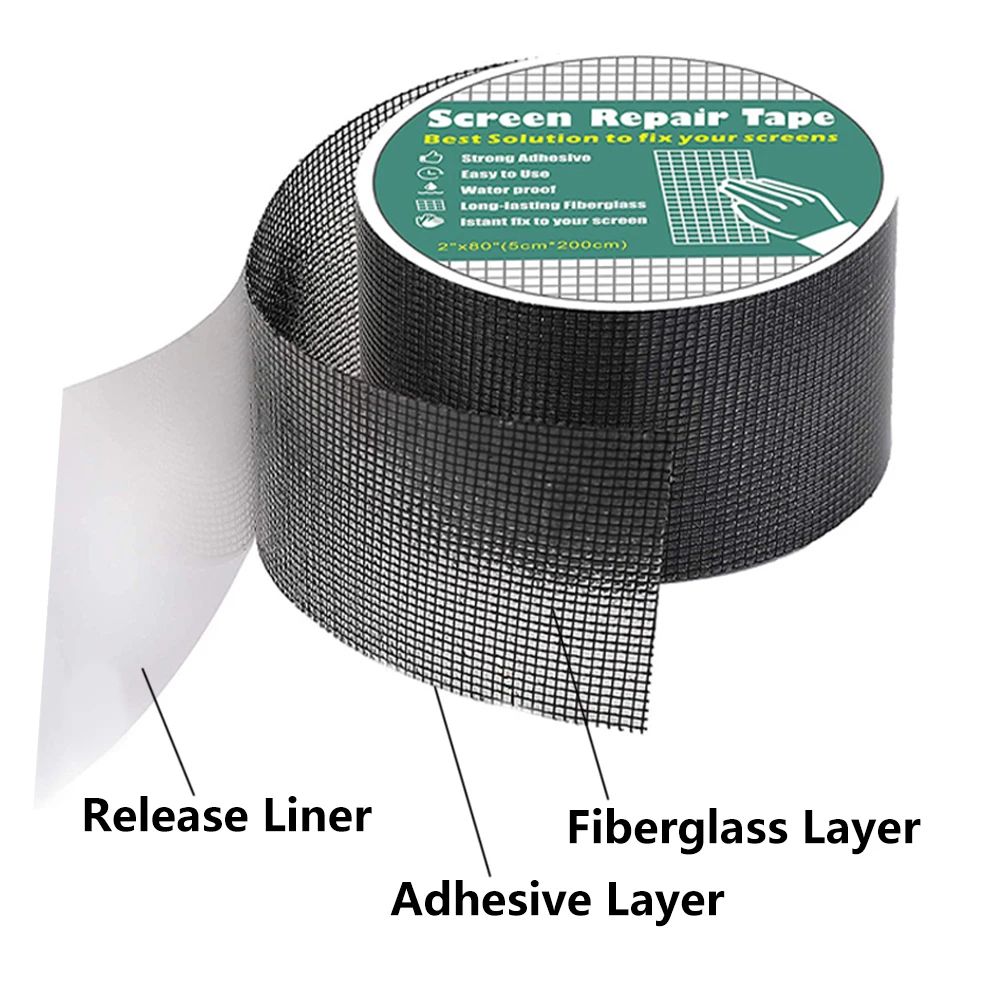 Window Screen Repair Tape Mesh Patch For Easy Door And Screen Fix 3