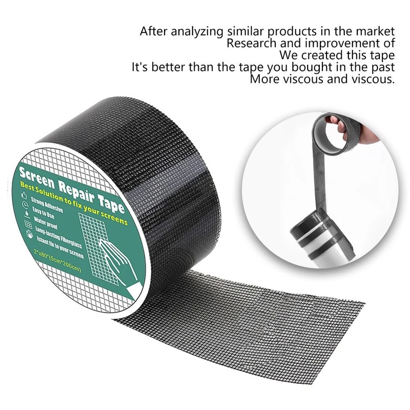 Window Screen Repair Tape Mesh Patch For Easy Door And Screen Fix 4