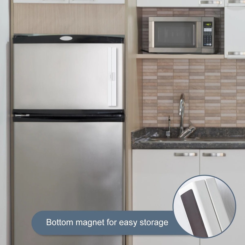 Cling Film Cutter Dispenser With Magnetic Wrap Organizer For Kitchen 4