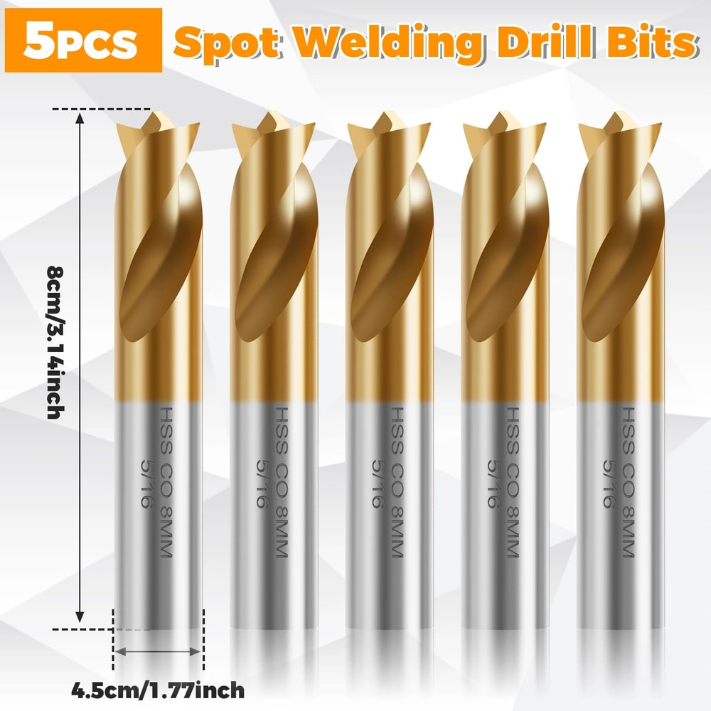 Cobalt Spot Weld Drill Bit Set For Fast And Clean Weld Removal 5