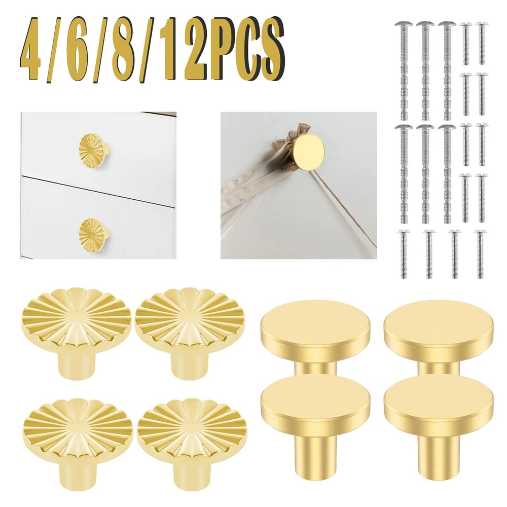 Solid Brass Cabinet Knobs Antique Style Drawer Pull Handles 0