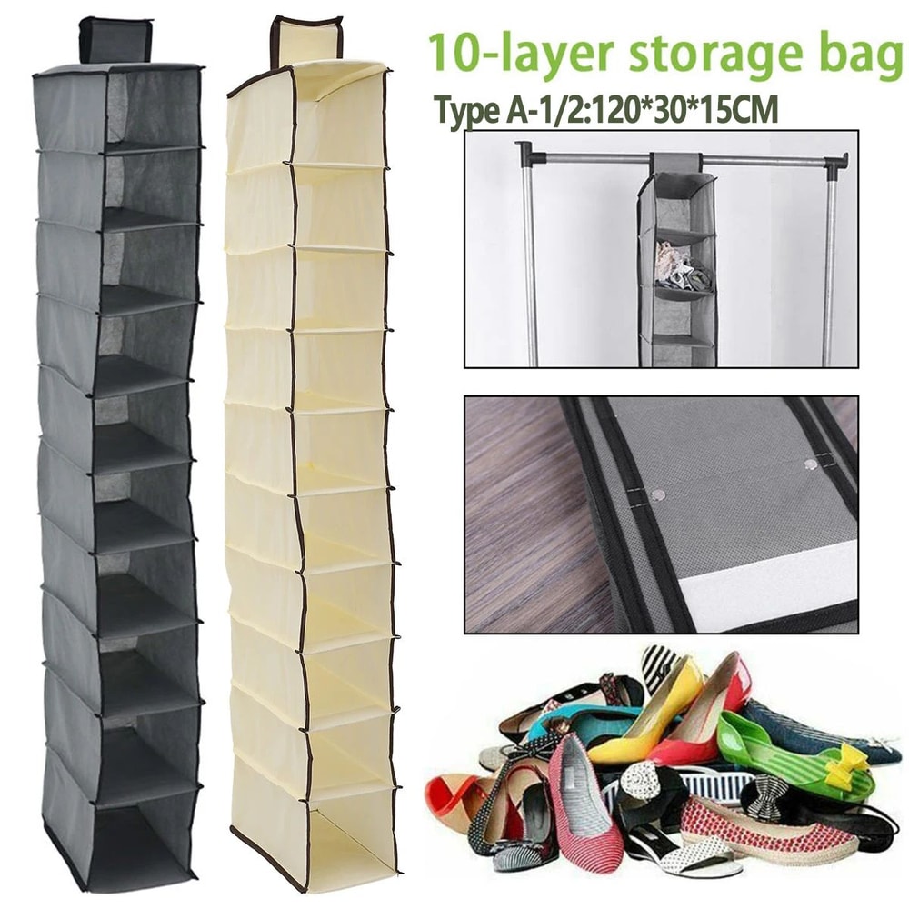 Hanging Closet Organizer With Multi Layer Storage For Clothes And Accessories 3