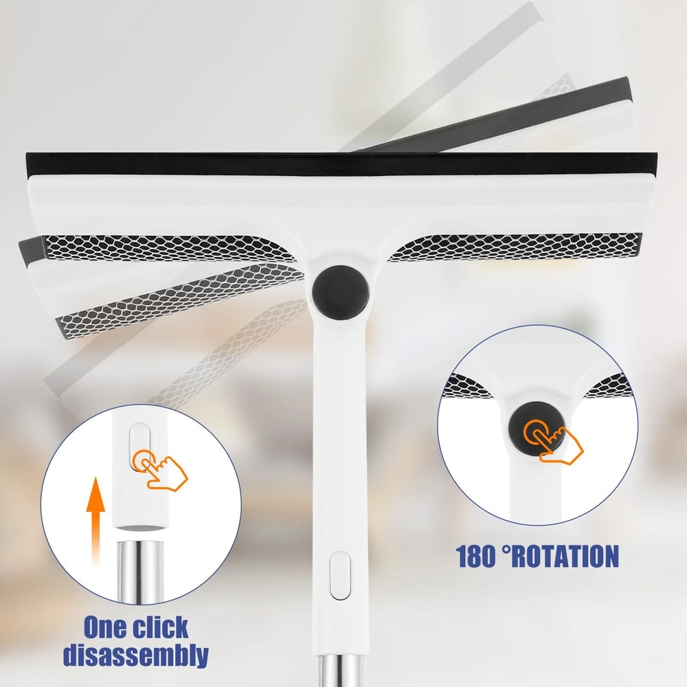 Extendable Window Cleaner Squeegee With Sponge For Streak Free Glass 4