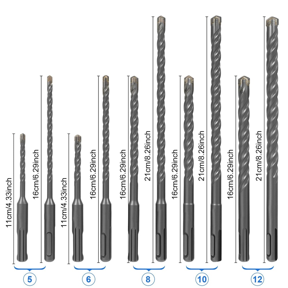 SDS Plus Hammer Drill Bit Set For Concrete Stone And Masonry 6