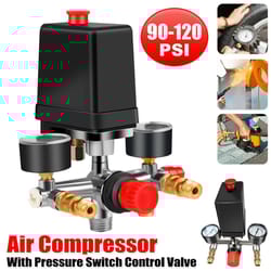 air compressor pressure switch control valve with gauge and regulator