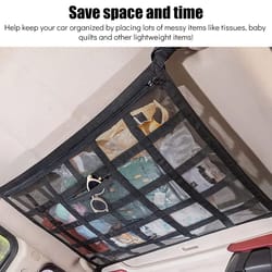 car roof storage net organizer for extra space and travel storage