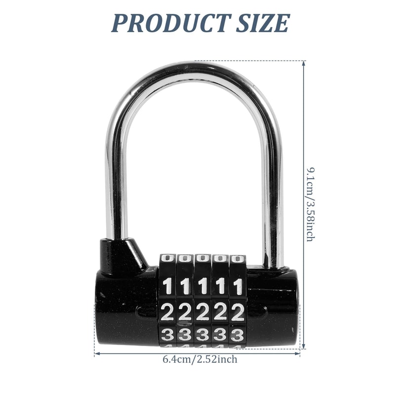 5 Digit Combination Padlock Heavy Duty Zinc Alloy Security Lock 6