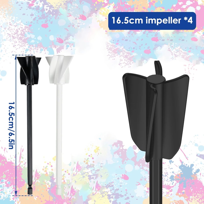4 Blade Paint Mixer Paddle Attachment For Drill Smooth Fast Mixing Tool 7