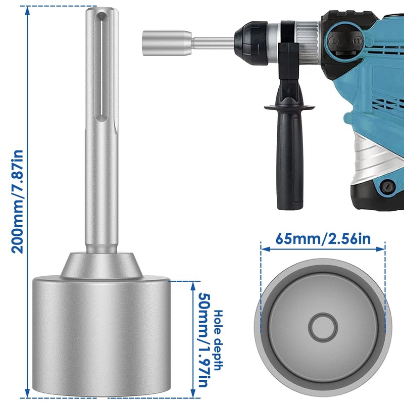 SDS Plus Ground Rod Driver For Hammer Drill Fast Earth Stake Installation Tool 12