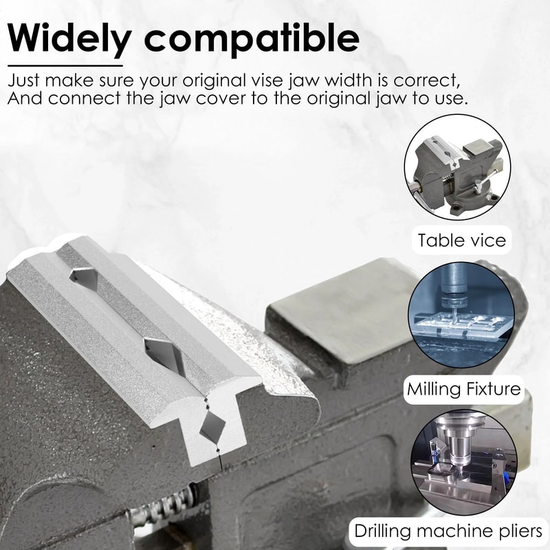 Magnetic Vise Jaw Covers Aluminum V Shape Soft Grip Protector Pads 0