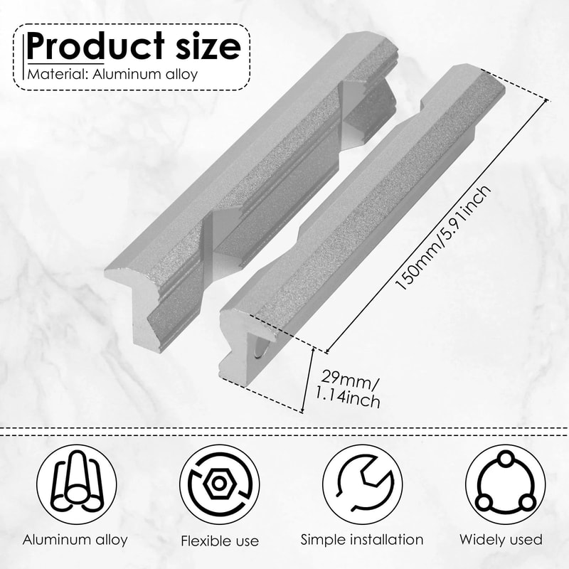Magnetic Vise Jaw Covers Aluminum V Shape Soft Grip Protector Pads 7