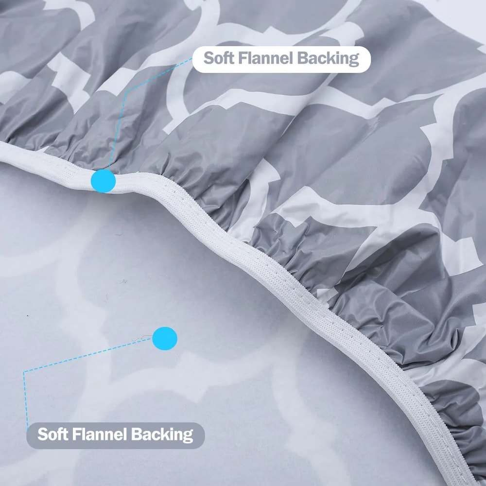 Waterproof Elastic Tablecloth Fitted Vinyl Cover For Indoor Outdoor Tables 4