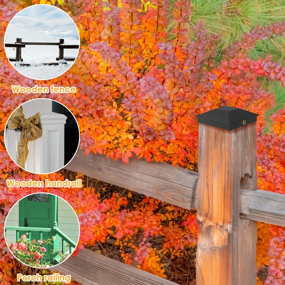 Wood Fence Post Caps Waterproof Deck Post Covers For Outdoor Protection Set 0