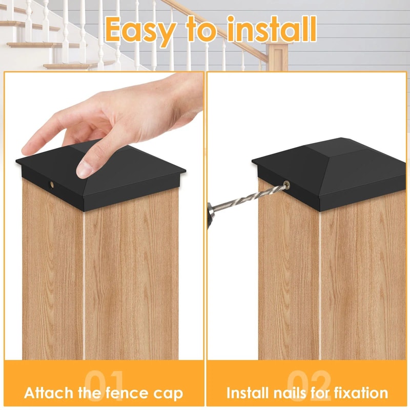 Wood Fence Post Caps Waterproof Deck Post Covers For Outdoor Protection Set 3