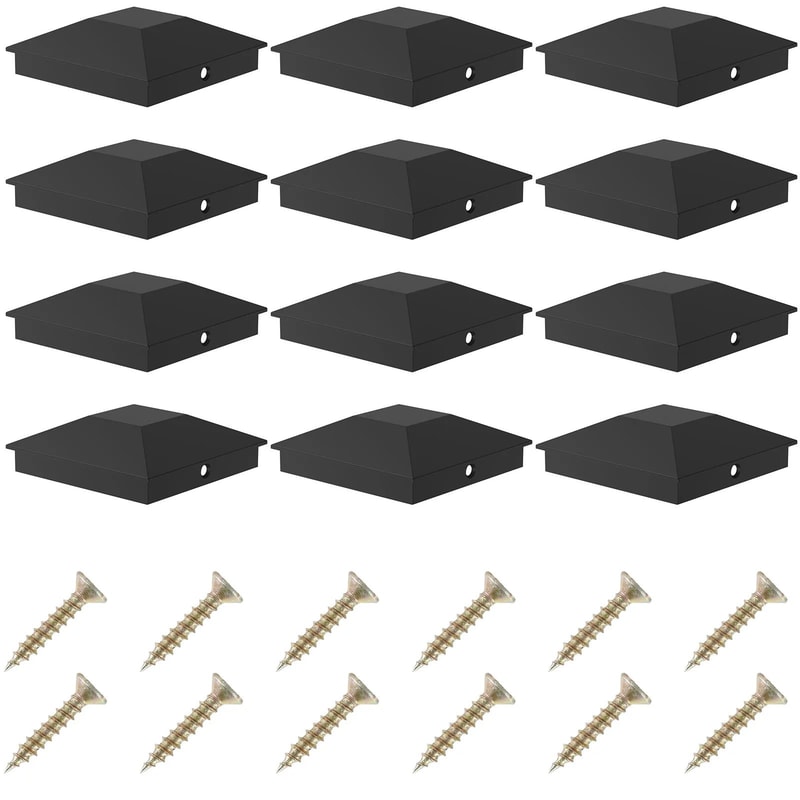 Wood Fence Post Caps Waterproof Deck Post Covers For Outdoor Protection Set 6