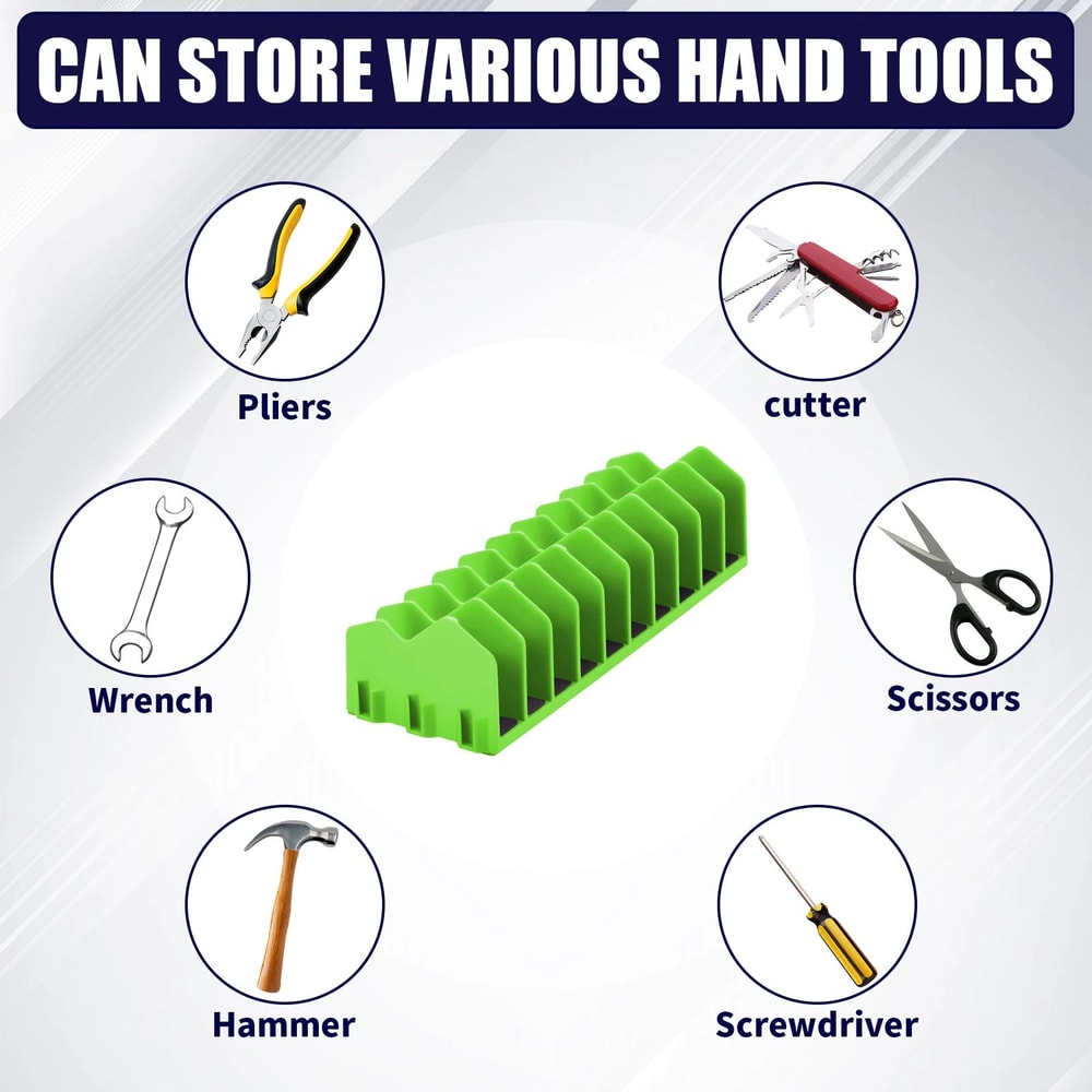 10 Slot Plier Organizer Rack Non Slip Toolbox Storage Holder Set 4