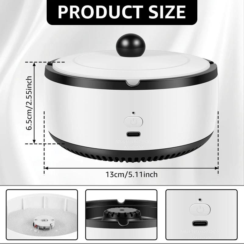 Smoke Purifying Ashtray With Air Filter Odor Control For Home And Office 7