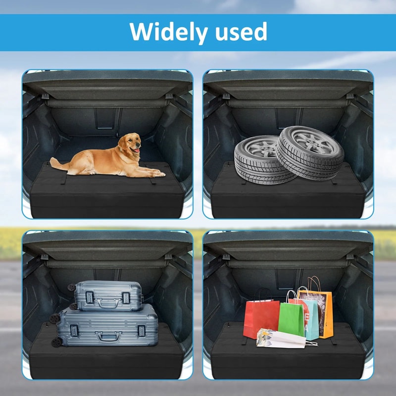 Non Slip Trunk Mat With Bumper Protector Foldable Car Cargo Liner 2