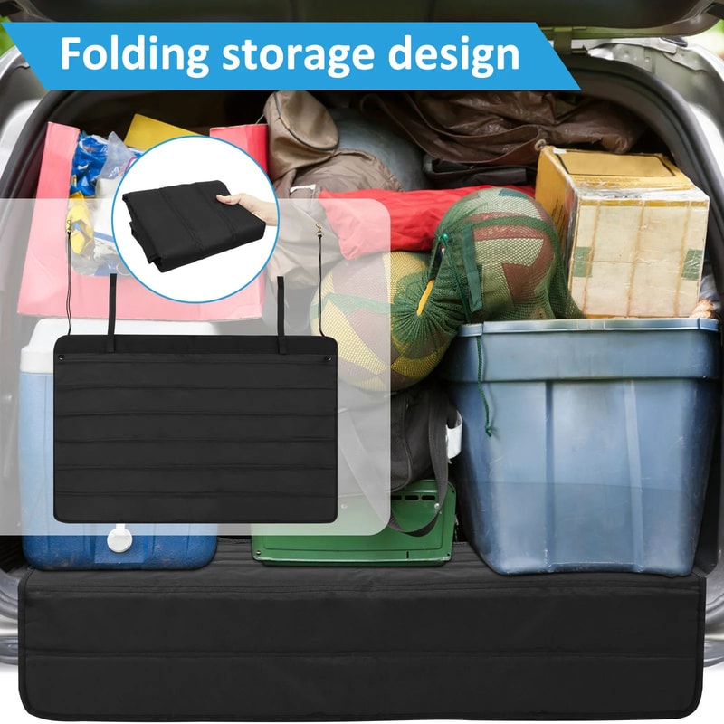 Non Slip Trunk Mat With Bumper Protector Foldable Car Cargo Liner 3