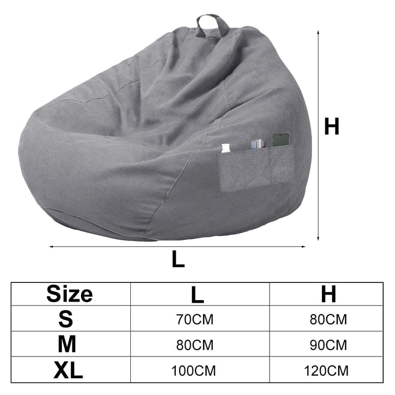 Large Bean Bag Sofa Cover Soft Removable Lazy Seat For Indoor Outdoor Use 5