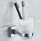 Wall Mounted Toothbrush Holder With Cups Double Tumbler Bathroom Organizer 4