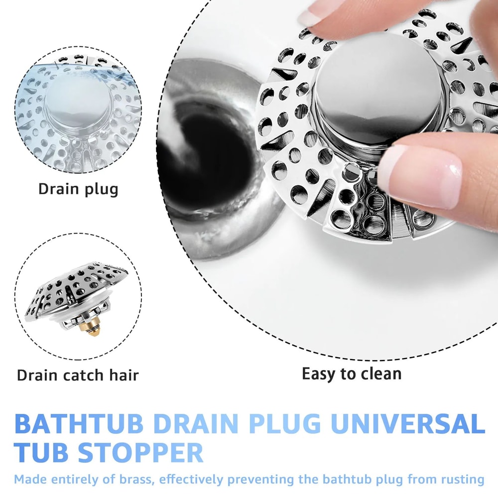 Pop Up Sink Drain Stopper With Filter Leak Proof Bathroom Drain Strainer 3