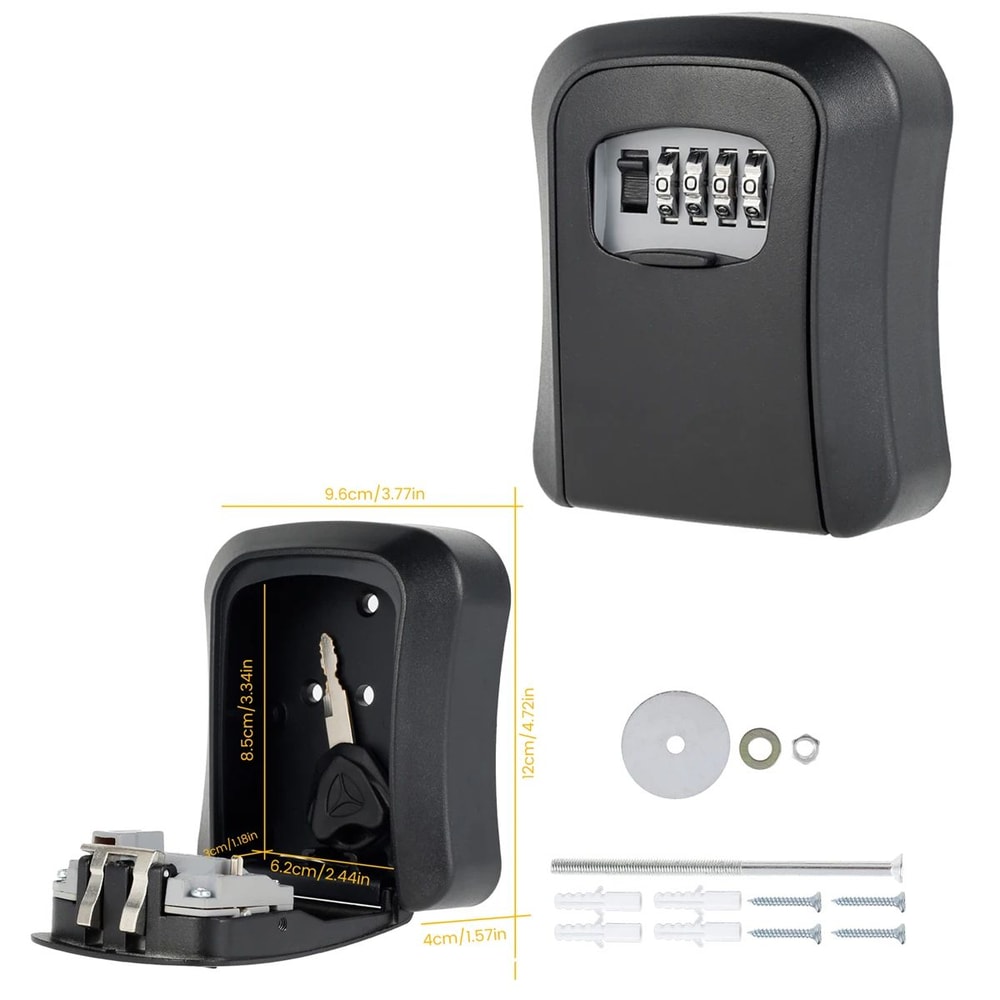 Wall Mounted Key Lock Box With Combination Code Secure Outdoor Key Storage 8