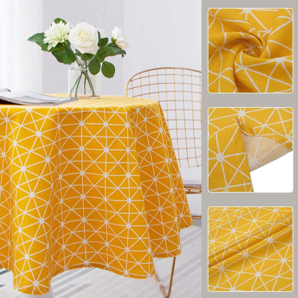 Nordic Elegance Round Tablecloth Cotton Linen Dining Cover 4