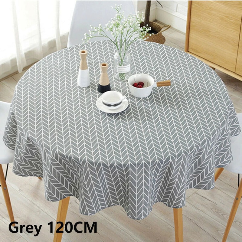 Nordic Elegance Round Tablecloth Cotton Linen Dining Cover 7