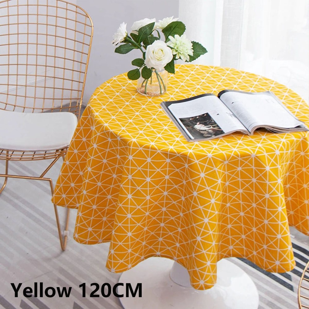 Nordic Elegance Round Tablecloth Cotton Linen Dining Cover 10