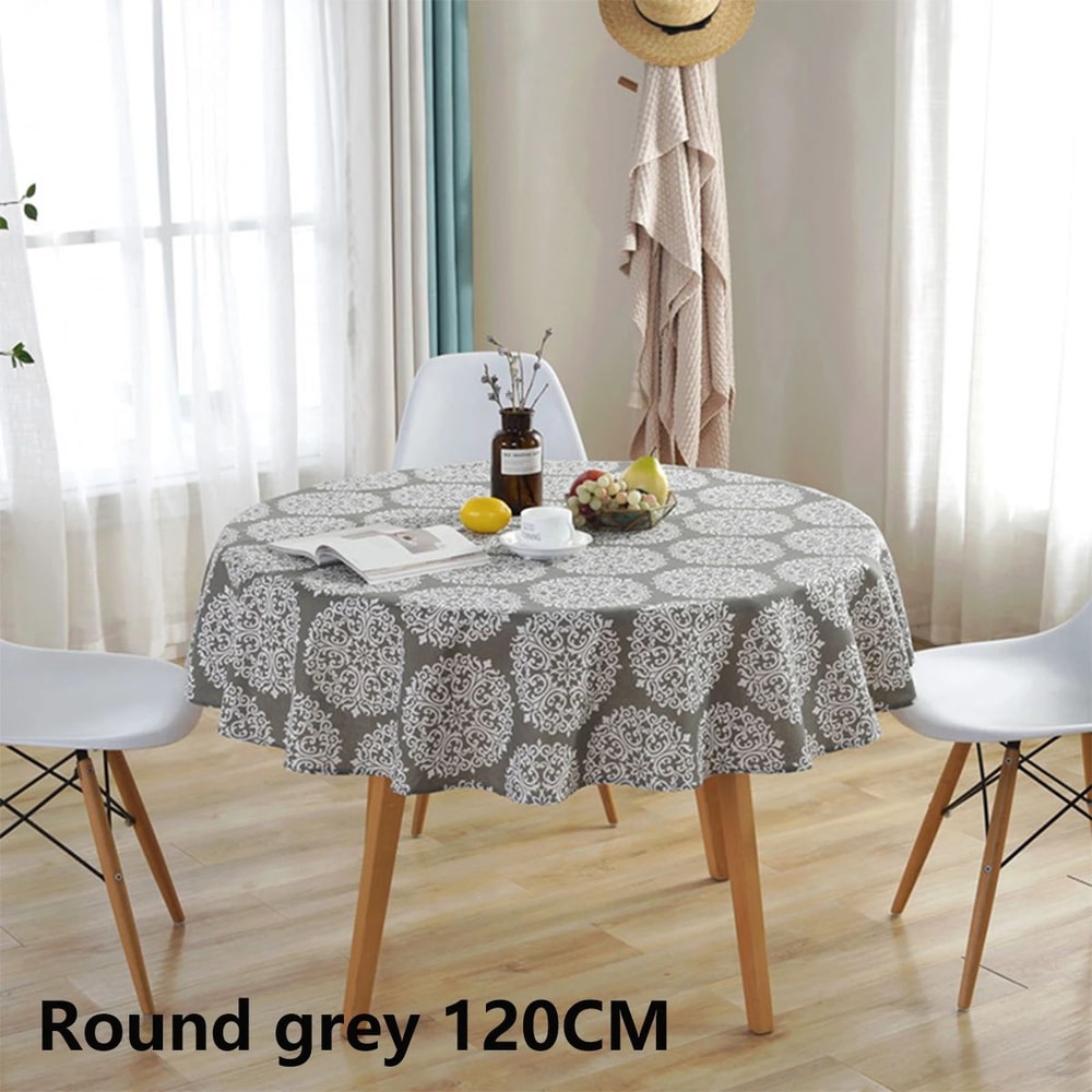 Nordic Elegance Round Tablecloth Cotton Linen Dining Cover 14