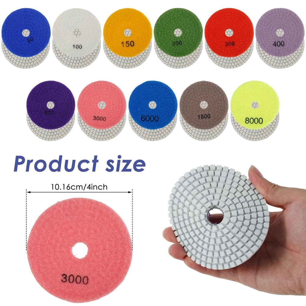 UltraShine Diamond Polishing Pads Kit For Stone Concrete And Glass 5